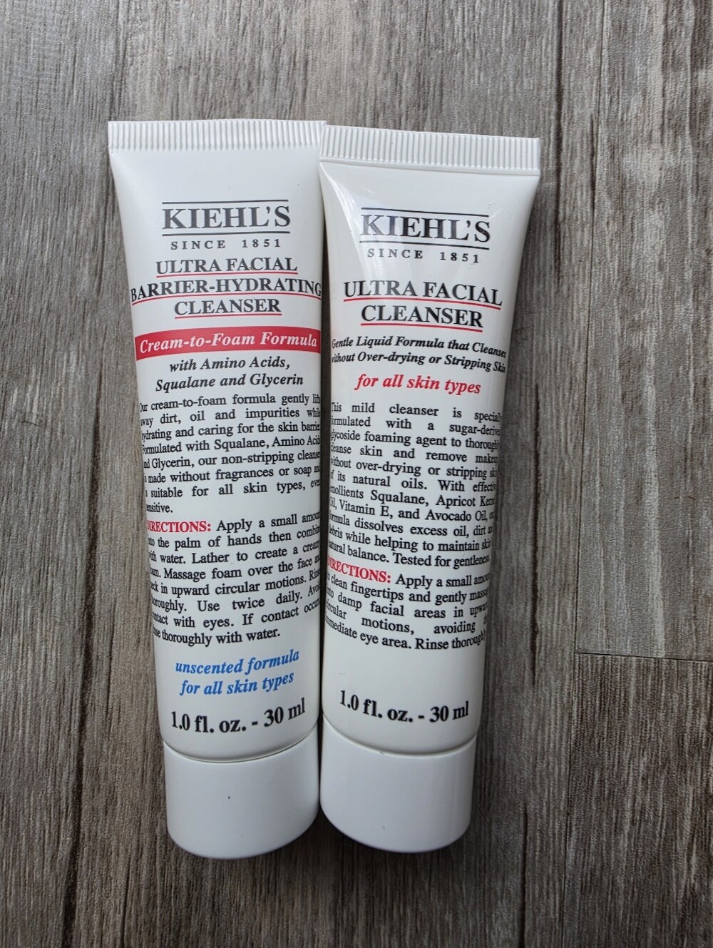 Kiehl's Ultra Facial Cleanser +  Kiehl's Ultra Facial Barrier-Hydrating Cleanser